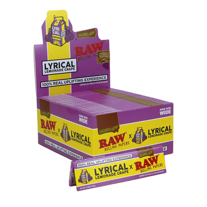 RAW x Lyrical Lemonade Grape Organic Hemp Papers (King Size Wide | 50-Pack)