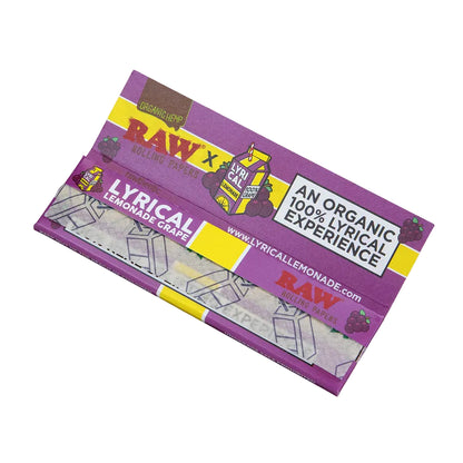 RAW x Lyrical Lemonade Grape Organic Hemp Papers (King Size Wide | 50-Pack)