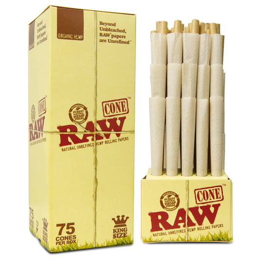 RAW Organic Hemp Cones (King Size | 75-Pack)