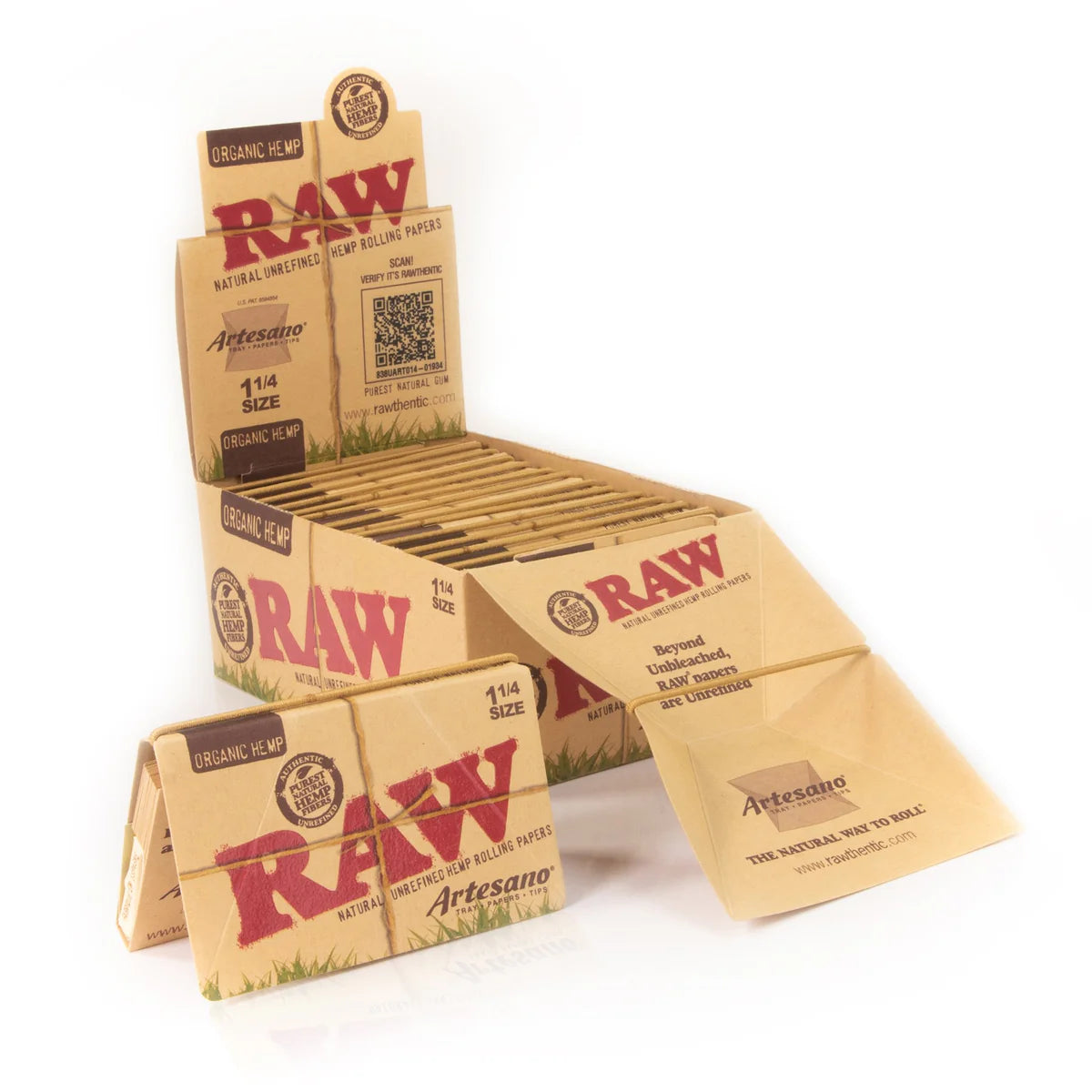 RAW Organic Hemp Artesano Papers + Tips (1 1/4" | 15-Pack)