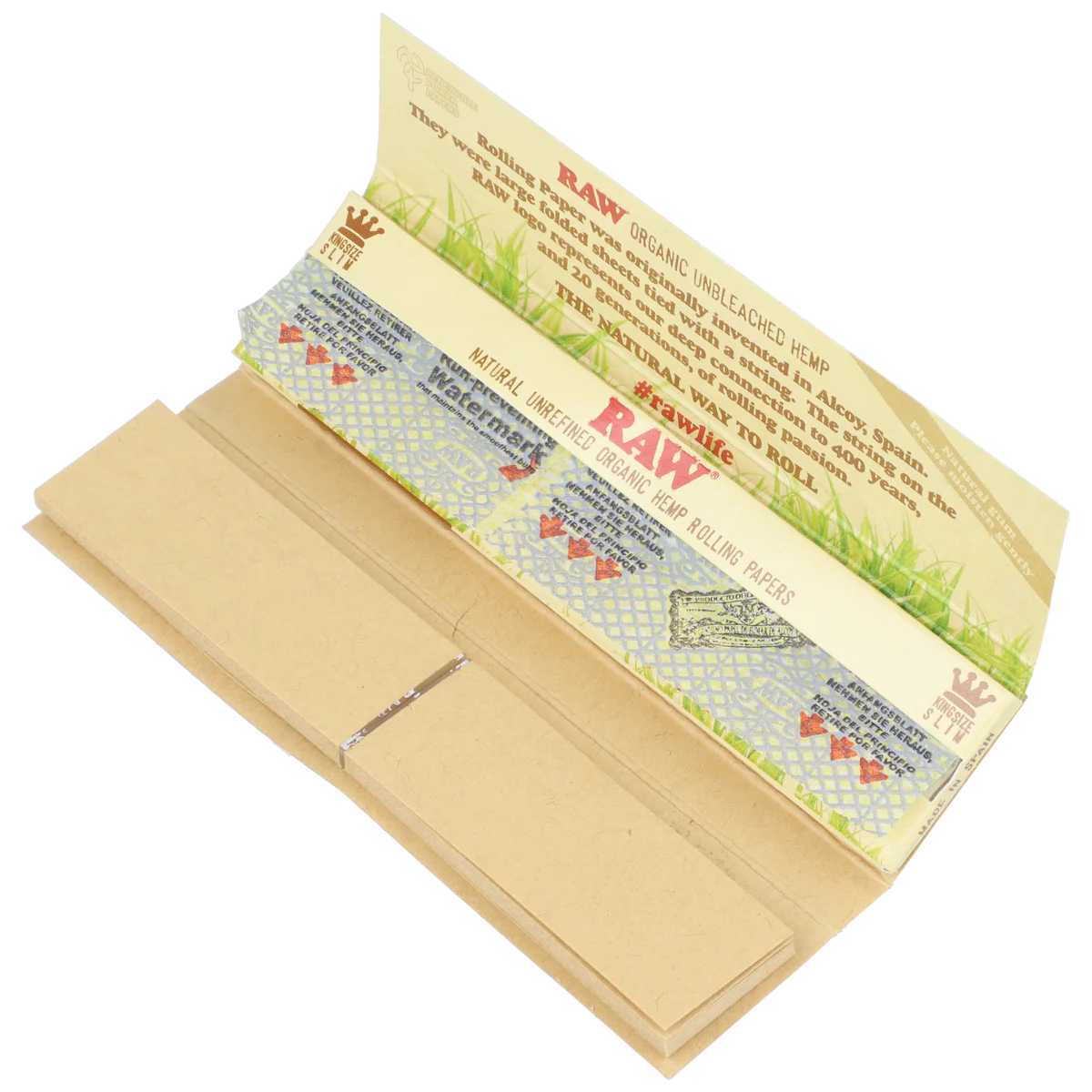 RAW Organic Hemp Connoisseur Papers + Tips (King Size Slim | 24-pack)