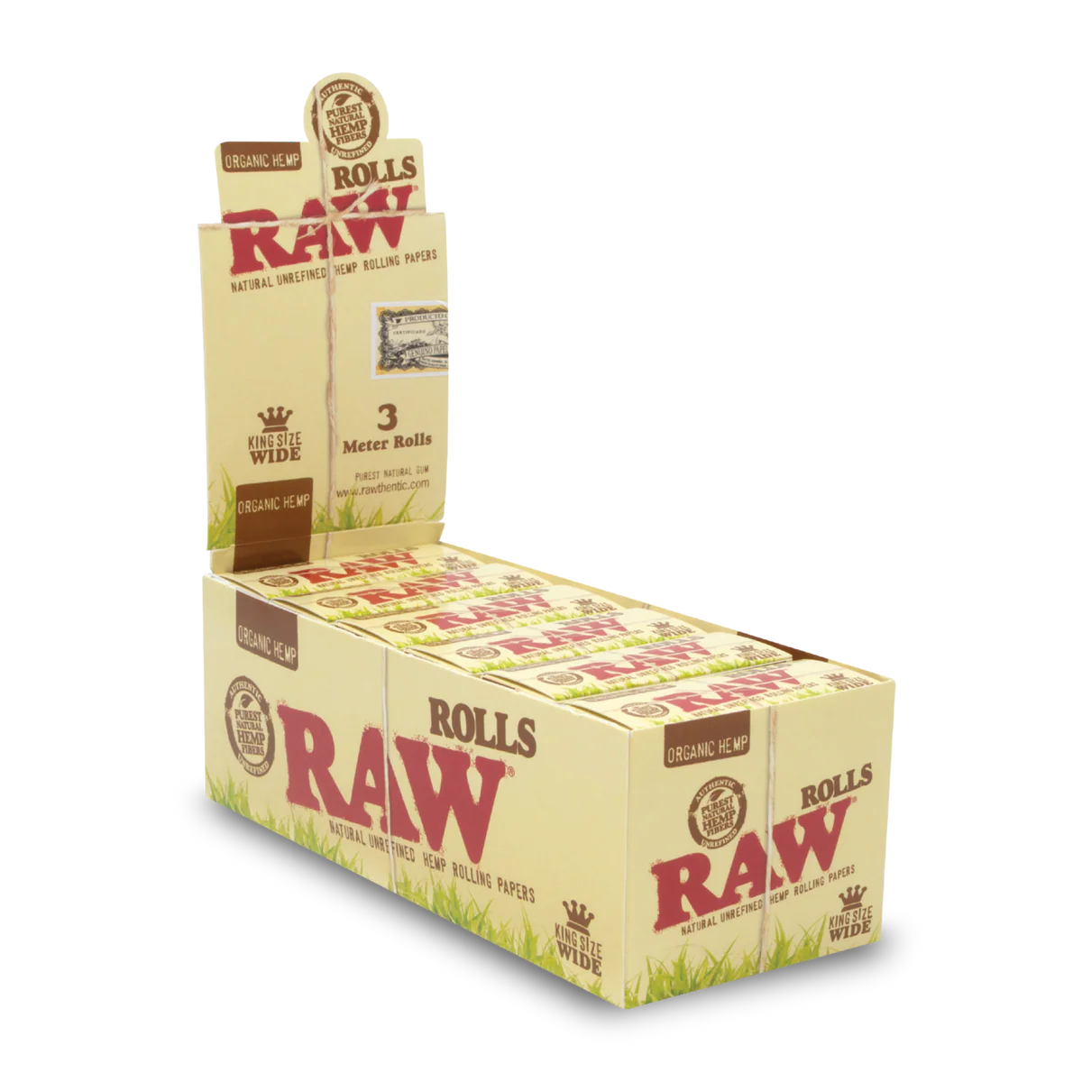 RAW Organic Hemp Rollo 3 Metros (King Size Wide | 12-Pack)