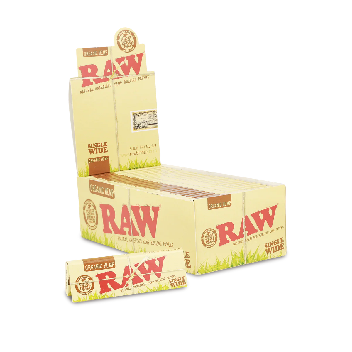 RAW Organic Hemp Papers (Single Wide | 25-Pack)