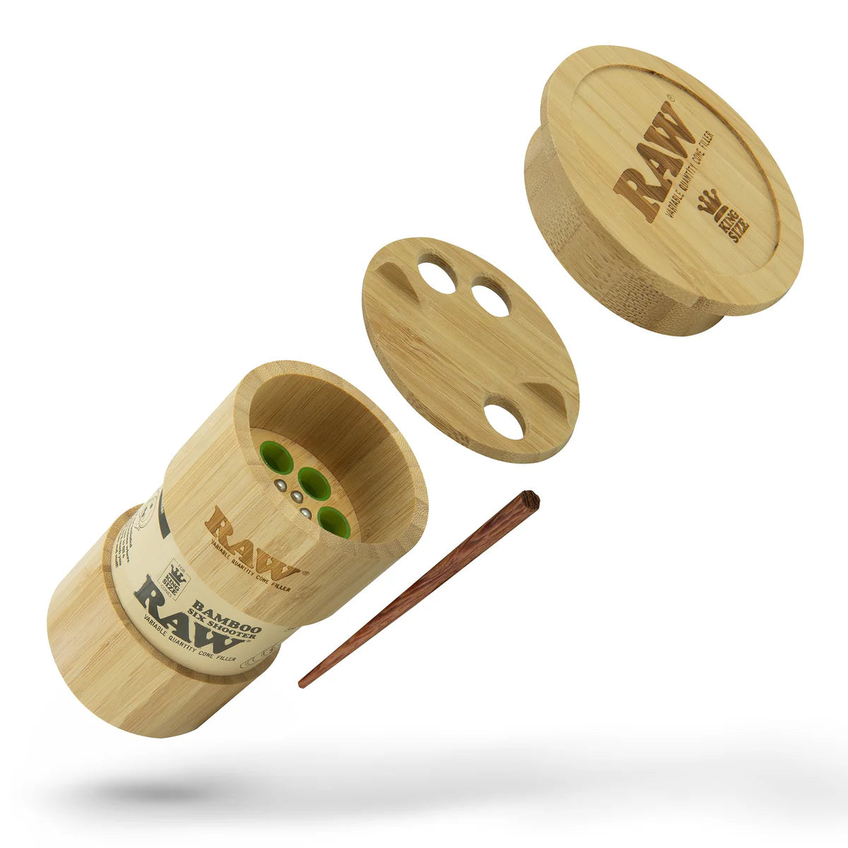 RAW Bamboo Six Shooter Rellenador de Conos (1 1/4")