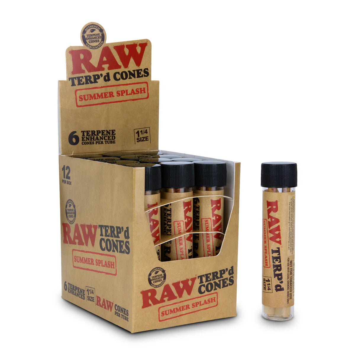 RAW Terp'd Infused Cones (1 1/4" 6-Pack | 12-Pack)