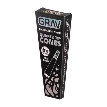 GRAV Quartz Tip Pre-Rolled Cones Black (Short Kings / Tall Kings | 16-Pack)