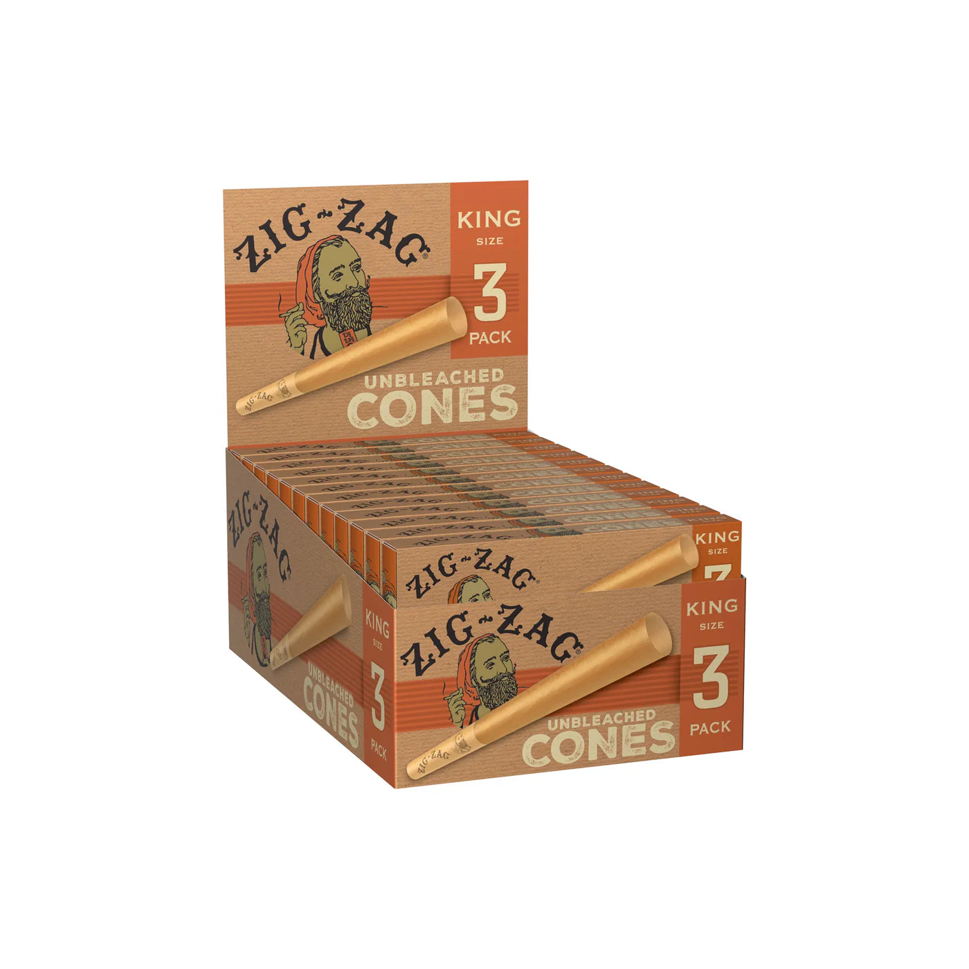 Zig Zag Unbleached Paper Cones (King Size | 24-Pack)